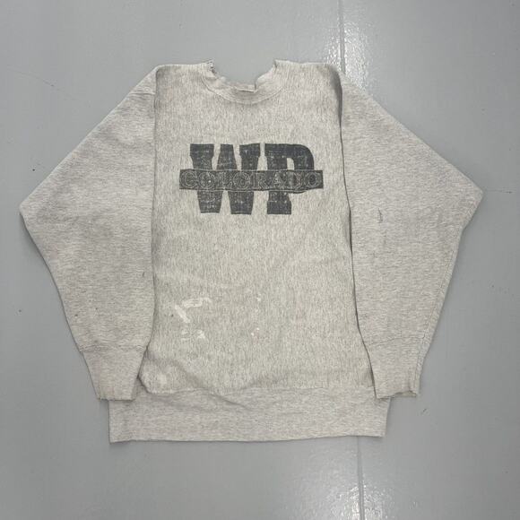 Vintage 80s Colorado Grey Cotton Tourist Sweatshirt - Picture 1 of 3